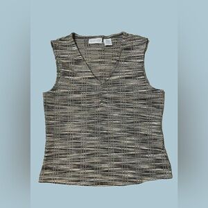 Apostrophe Women's Brown and Tan Sparkly Tank Top